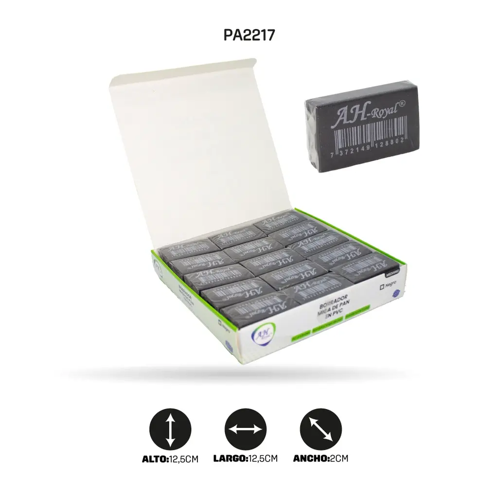 BLACK PVC ERASER X 30 UNITS