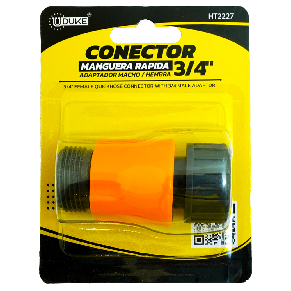 FEMALE 3/4 QUICKHOSE CONNECTOR WITH 3/4 MALE ADAPTOR