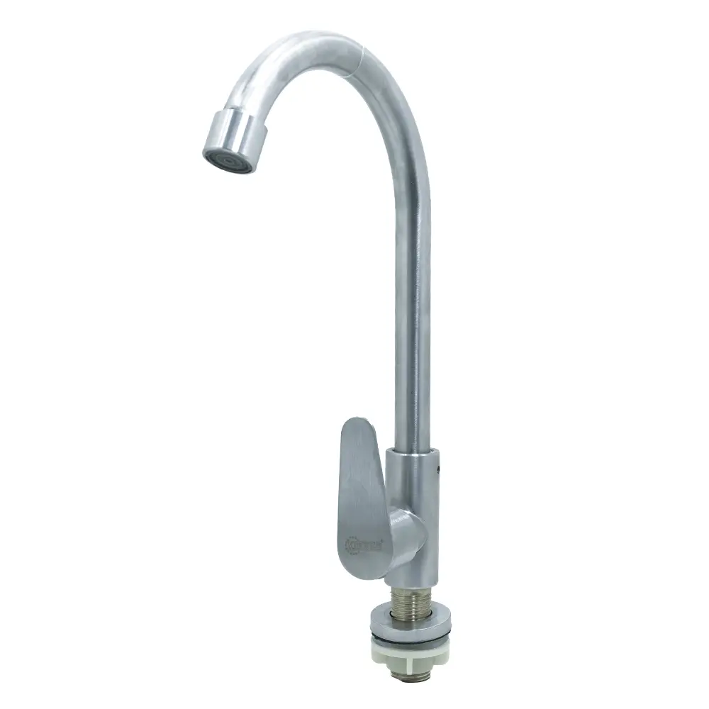 LLAVE LAVAMANOS ACERO INOXIDABLE REDONDA SATINADA 