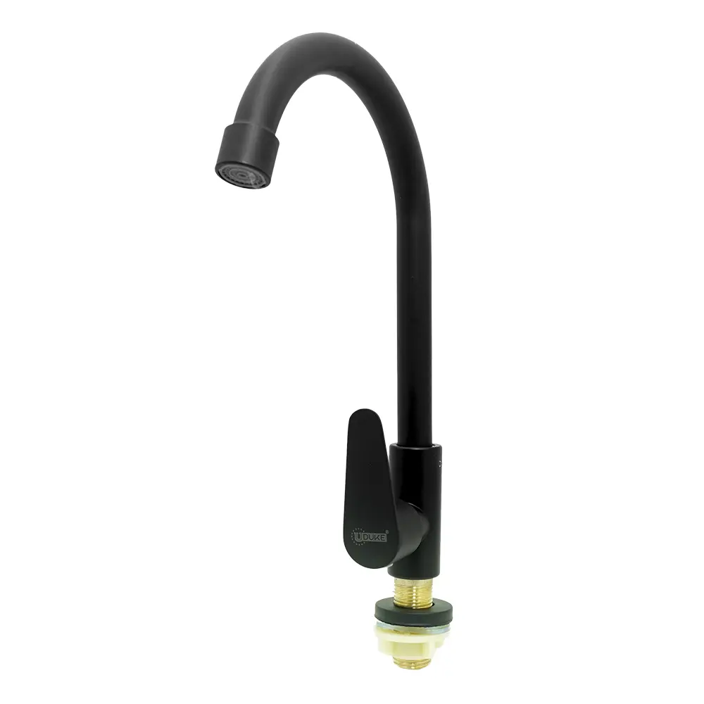 LLAVE LAVAMANOS ACERO INOXIDABLE REDONDA  NEGRO