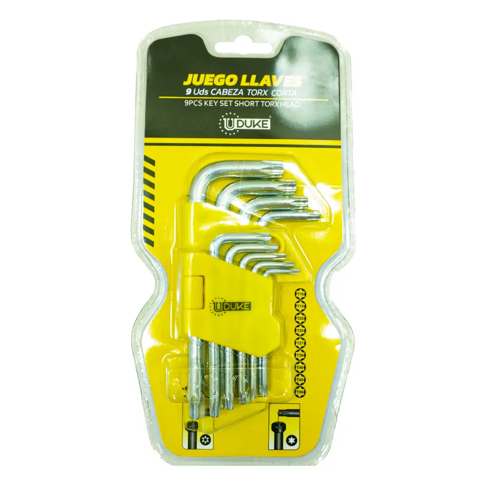 LLAVE TORX JUEGO 9 PCS CORTA UDUKE