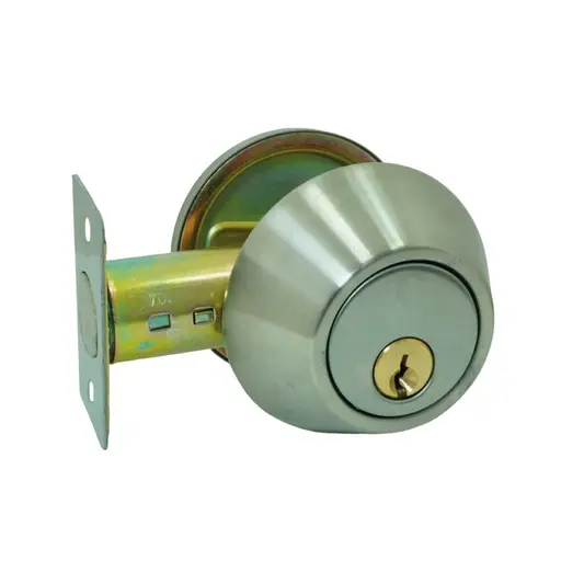 CHAPA CERROJO SEGURIDAD UDUKE DOBLE CILINDRO CROMADA