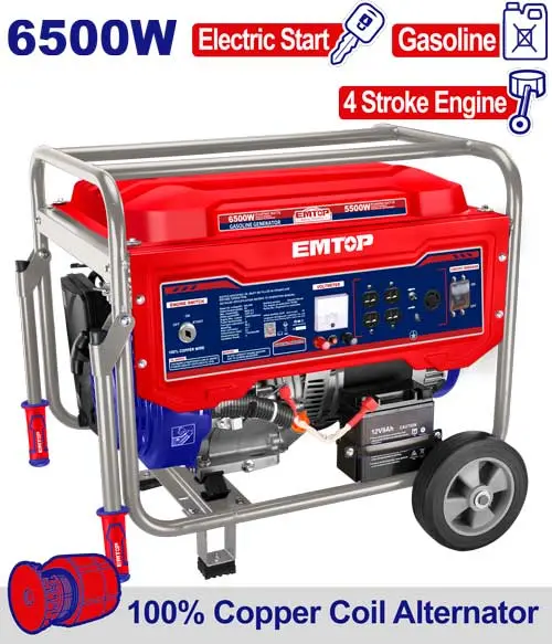 GENERADOR A GASOLINA 6500W 110-120/220-240V  25L  110-120V 25L 60HZ 3600RPM 389ML  MOTOR 4 TIEMPOS 