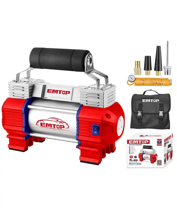 AUTO AIR COMPRESSOR DC 12 V 18 A 120 PSI 8.7 BAR EMTOP