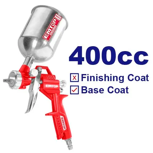 AIR SPRAY GUN CAP.400 CC EMTOP