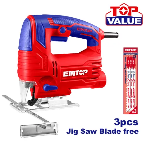 ELECTRIC JIGSAW 570 W WITH VARIABLE SPEED, CUTTING CAPACITY: WOOD 2 1/2" (63 MM) AND METAL 3/8" (10 MM), INCLUDES ACCESSORIES EMTOP