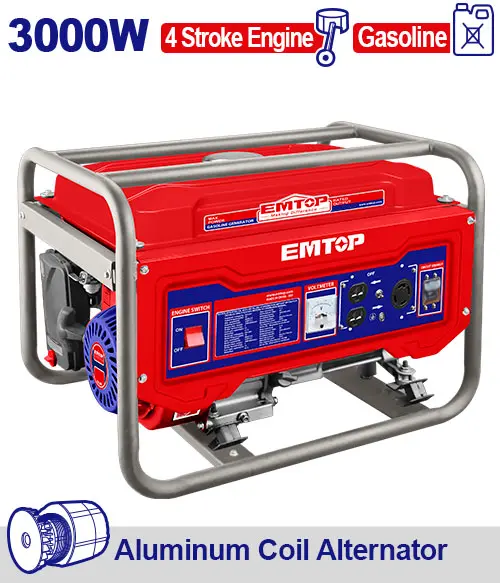 GENERADOR A GASOLINA 3000W TOTAL 110V-220V 60HZ. 3600RPM. MOTOR: 4 TIEMPOS OHV CAP. TANQUE 15L