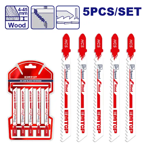JIG SAW BLADE FOR WOOD 5 PCS EMTOP
