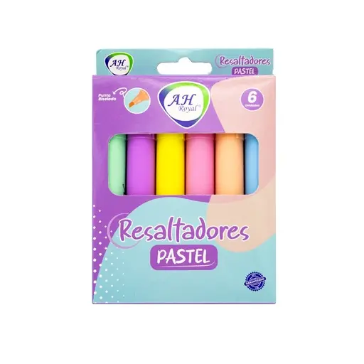 LARGE PASTEL HIGHLIGHTER SET 6 PCS