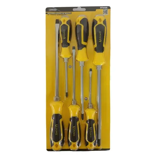 IMPACT SCREWDRIVER SET WITH MAGNETIC TIPS 6-PIECE UDUKE
