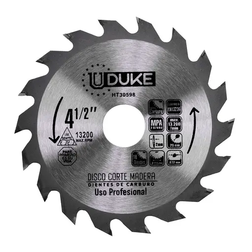 DISCO MADERA UDUKE PROFESIONAL (4 1/2X 18) 