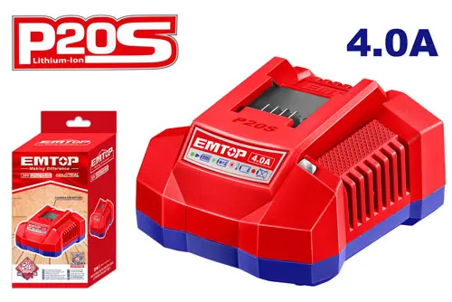 CARGADOR DE BATERIAS 20V  4.0 AH CON INDICADOR LED
