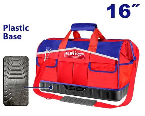 BOLSA DE HERRAMIENTA 24" CAP.25KG BASE PLASTICO REFORZADO EMTOP