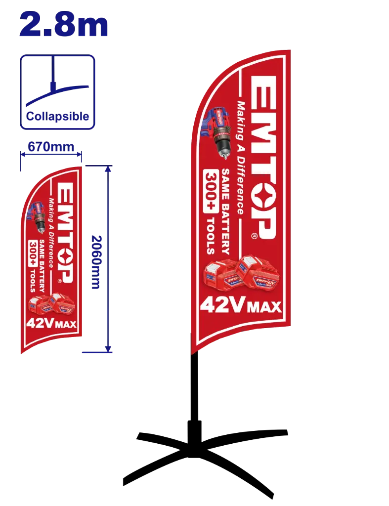BANNER PUBLICITARIO TIPO PLUMA 42V EMTOP