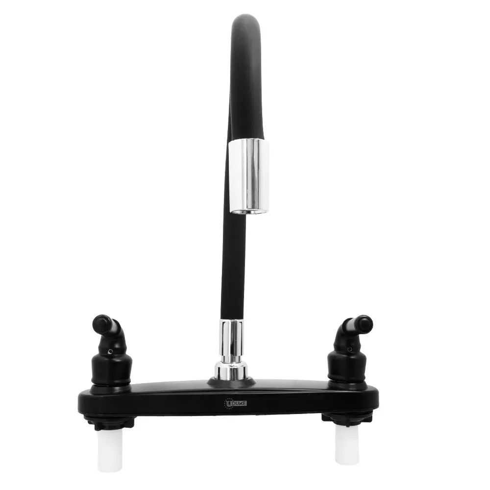 MEZCLADOR LAVAPLATOS FLEXIBLE ALETA 8" NEGRO ABS 