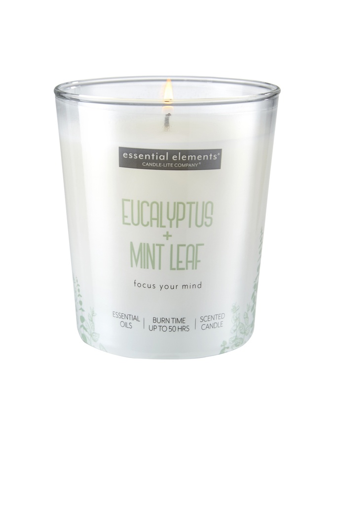 9 oz. Shrink Sleeve w/Metal Lid  Eucalyptus & Mint Leaf