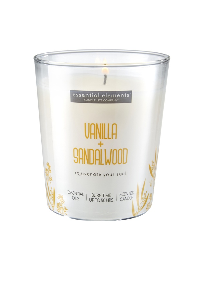 9 oz. Shrink Sleeve w/Metal Lid  Vanilla & Sandalwood