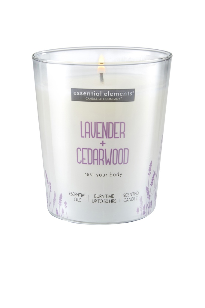 9 Oz EE Shrink Sleeve w/Metal Lid  Lavender & Cedarwood