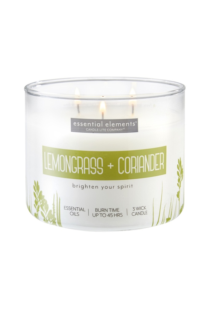14.75 oz. 3 wick Shrink Sleeve w/Metal Lid Lemongrass & Coriander