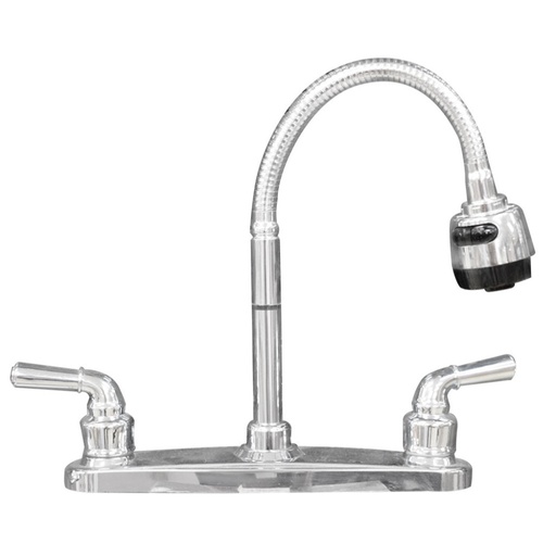 [HT1181] MEZCLADOR LAVAPLATOS CUELLO FLEXIBLE 8" CROMADO ALETA UDUKE