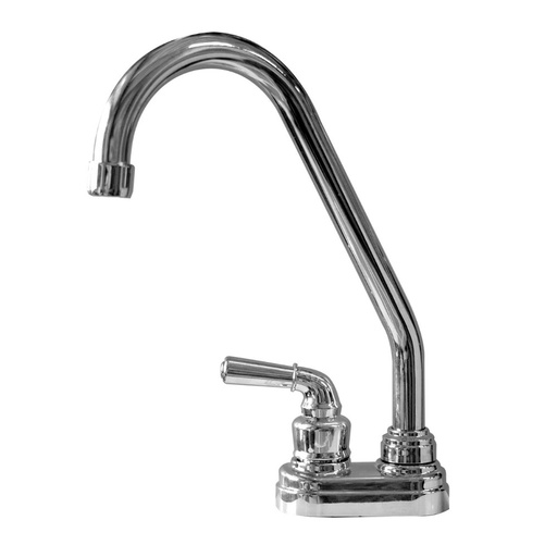 [HT1185] LLAVE PARA LAVAPLATOS CON BASE MESON CUELLO DE GANSO ABS CROMADO ALETA