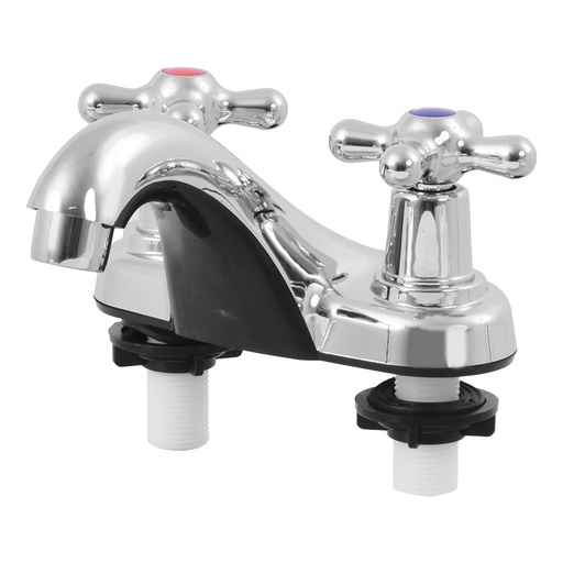 [HT1198] DECK MOUNT BATHROOM SINK FAUCET DOUBLE CROSS HANDLE UDUKE