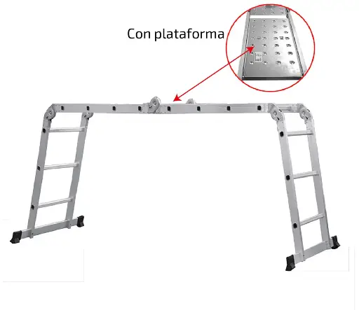 [HT1310] ESCALERA MULTIPOSICIONES AM0112D ALTURA 3.37 MTRS 150 KLS