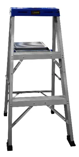 [HT1312] ESCALERA DE ALUMINIO 2 PELDANOS CAP 150 KILOS USO INDUSTRIAL UDUKE CON PLATAFORMA (87 CM)