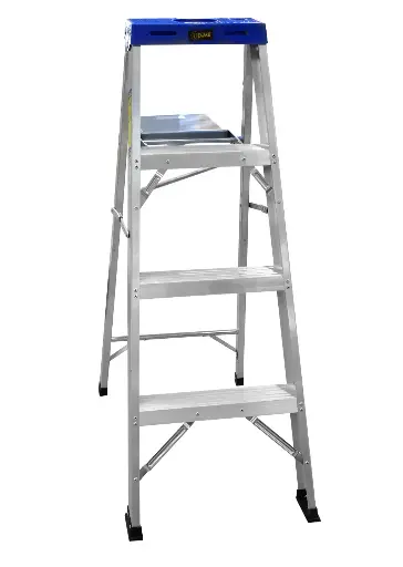 [HT1313] ESCALERA DE ALUMINIO 3 PELDANOS CAP 150 KILOS USO INDUSTRIAL UDUKE CON PLATAFORMA (125 CM)