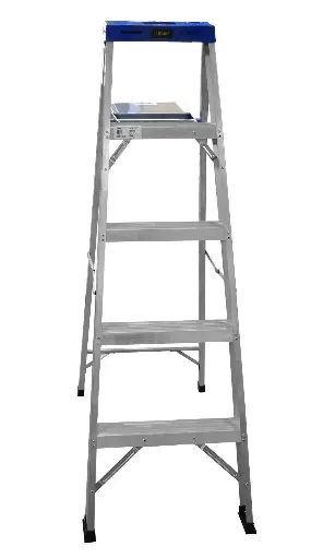 [HT1314] ESCALERA DE ALUMINIO 4 PELDANOS CAP 150 KILOS USO INDUSTRIAL UDUKE CON PLATAFORMA (140 CM)