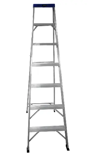 [HT1316] ESCALERA DE ALUMINIO 6 PELDAÑOS CAP 150 KILOS USO INDUSTRIAL UDUKE CON PLATAFORMA (200 CM)