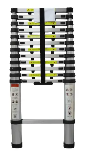 [HT1321] ALUMINIUM TELESCOPING LADDER 12 STEP 380 CM CAP 150 KG