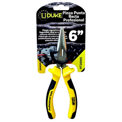 [HT20005] ALICATE DE PUNTA UDUKE NEGRO-AMARILLO  6"