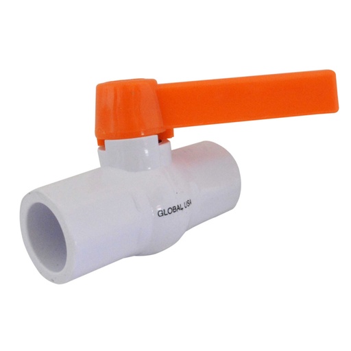 [HT20142] LLAVE BOLA PVC LISA FINA CHAPOLA NARANJA LARGA 1/2"