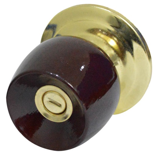 [HT20185] BATHROOM DOOR KNOB LOCK FOR WOOD WINE RED WITH GOLD PLATE UDUKE