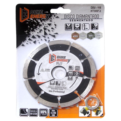 [HT30012] DISCO DIAMANTADO SEGMENTADO DUKE ENERGY PROFESIONAL 4 1/2 
