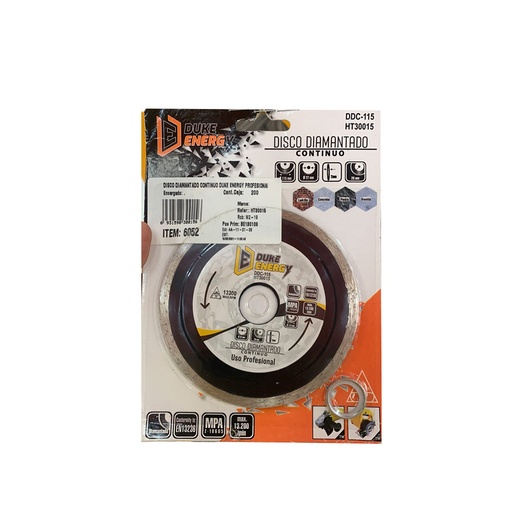 [HT30015] CONTINUOUS RIM DIAMOND SAW BLADE 4 1/2 DUKE ENERGY