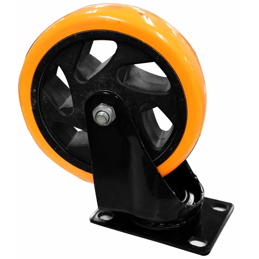 [HT30088] RODACHINES 5" PVC  NARANJA GIRATORIO RPNF125