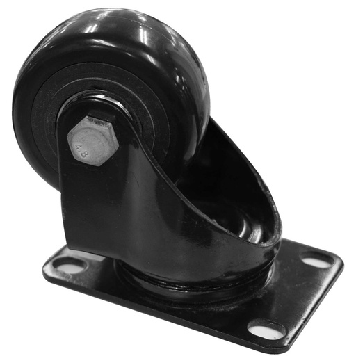 [HT40083] RODACHINES 2 1/2 PLANO NEGRO PESA GIRATORIO 65MM 100KG