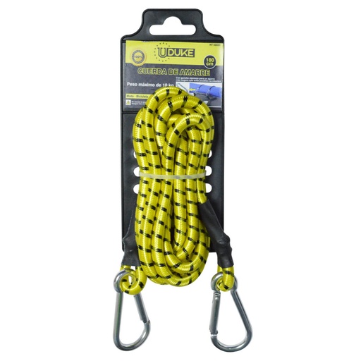 [HT50085] SOGA ELASTICA CON GANCHO MOSQUETON 8*1.8M