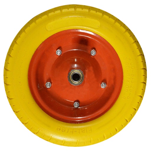 [HT50146] HEAVY DUTY PUNCTURE PROOF WHEELBARROW WHEEL YELLOW WITH RIM MAX LOAD 200-220 KG UDUKE