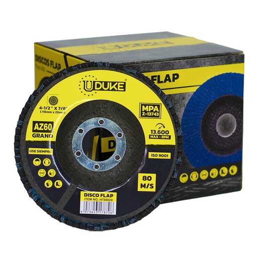 [HT60020] DISCO FLAP UDUKE 4 1/2" GRANO #60 