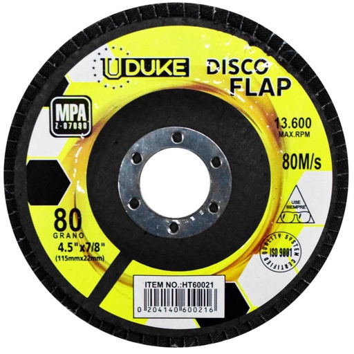 [HT60021] DISCO FLAP UDUKE 4 1/2" GRANO 80