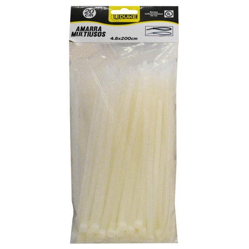 [HT70019] NYLON CABLE TIE UDUKE WHITE 2.5 X 150 MM 15 CM 100 PCS