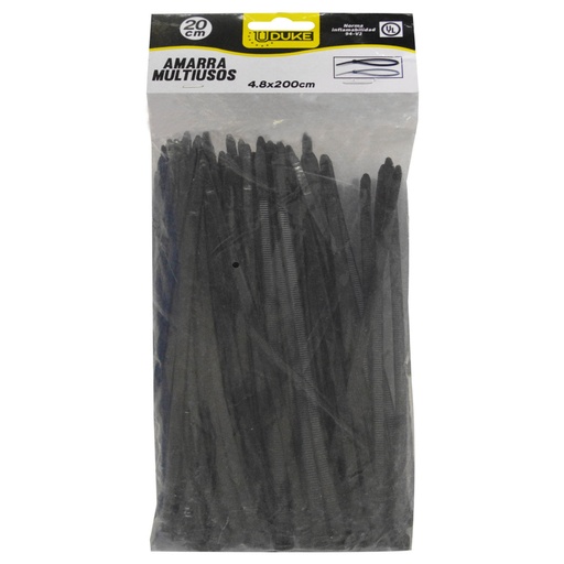 [HT70030] NYLON CABLE TIE UDUKE BLACK 2.5 X 100 MM 10 CM 100 PCS