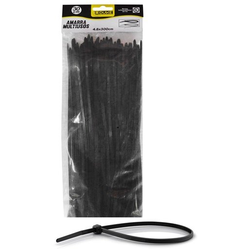 [HT70038] NYLON CABLE TIE UDUKE BLACK 4.8 X 300 MM 30 CM 100 PCS