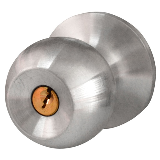 [HT70047] CHAPA BOLA ALCOBA P/METALICO ACERO INOXIDABLE CILINDRO EN BRONCE CON 3 LLAVES 607SS