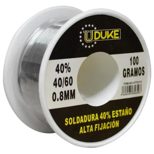 [HT70113] SOLDADURA ESTANO UDUKE 100 GRAMOS 40-60 40% ESTANO 0.8MM