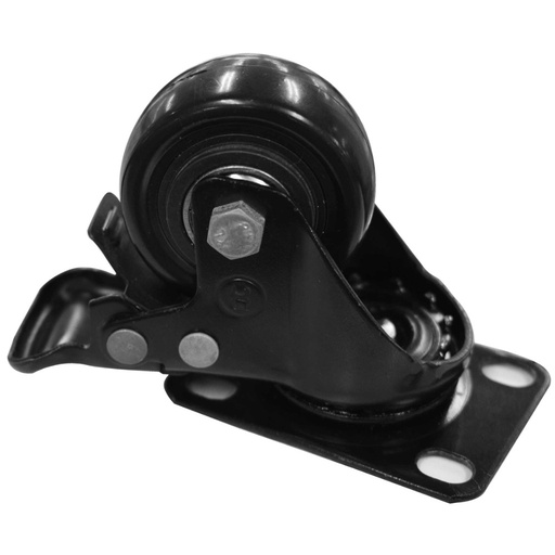 [HT80020] RODACHINES 2 PLANO NEGRO CON FRENO GIRATORIO 50MM 80KG