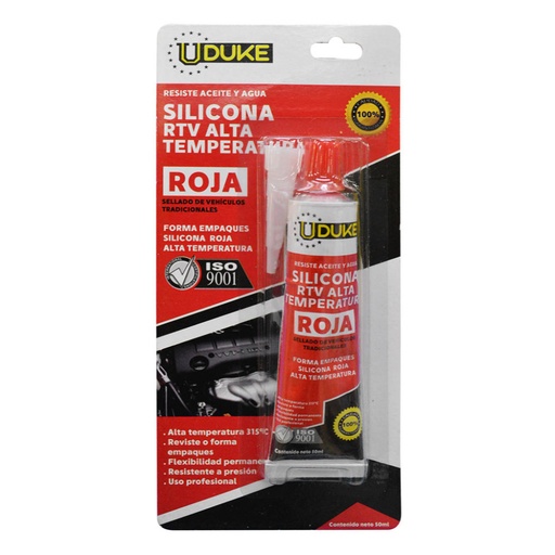 [HT80123] SILICONA UDUKE 50 ML RTV ROJA ALTA TEMPERATURA AUTOMOTRIZ